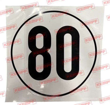 21869 Kempf Aufkleber Geschwindigkeitsschild 80 km/h